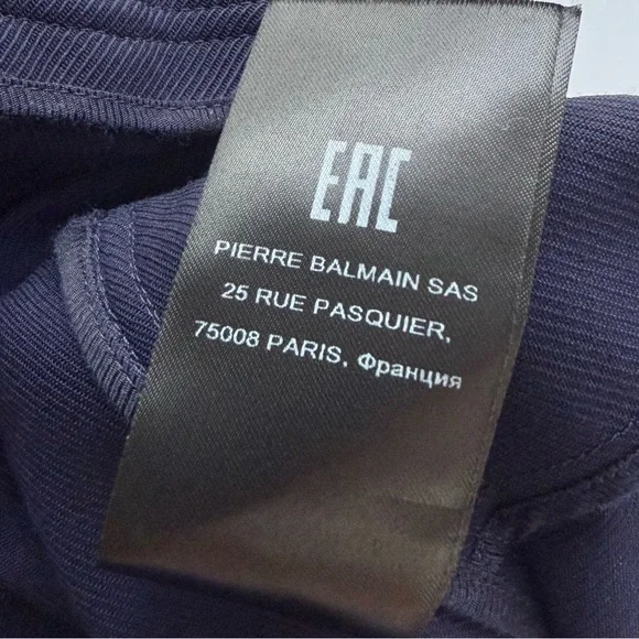 NWT Balmain Wool Twill Navy Blue Flare Trousers Size 34 FR 2 US